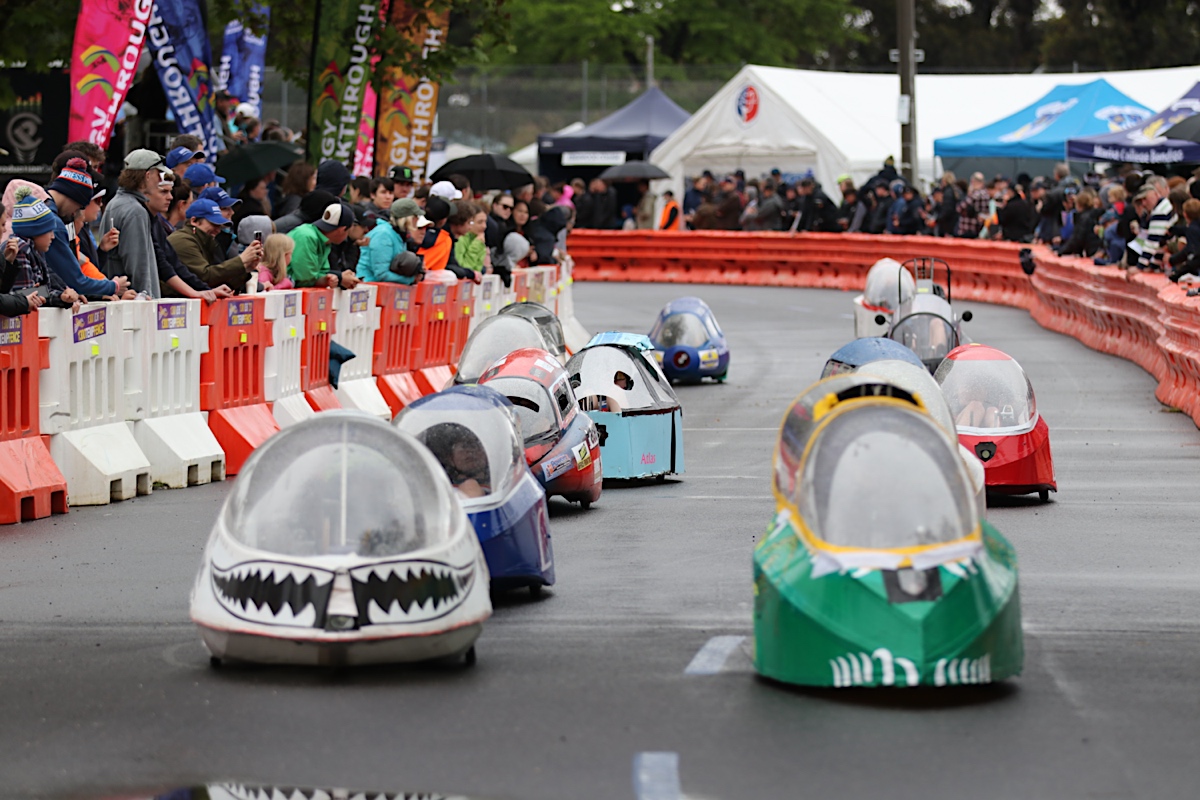 Human Powered and Electric Vehicles participate in the 24 hour endurance trial at the Energy Breakthrough - Maryborough, Victoria.