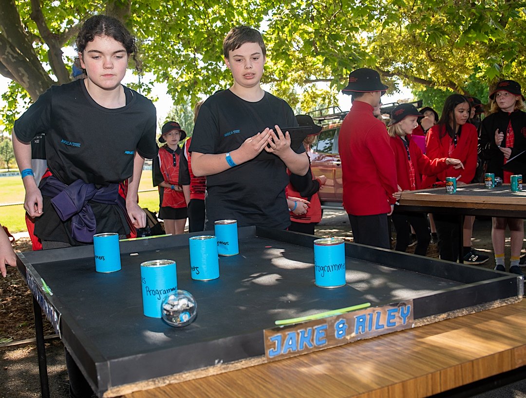 Students in the Sphero Robotics challenge participate at the Energy Breakthrough - Maryborough, Victoria.