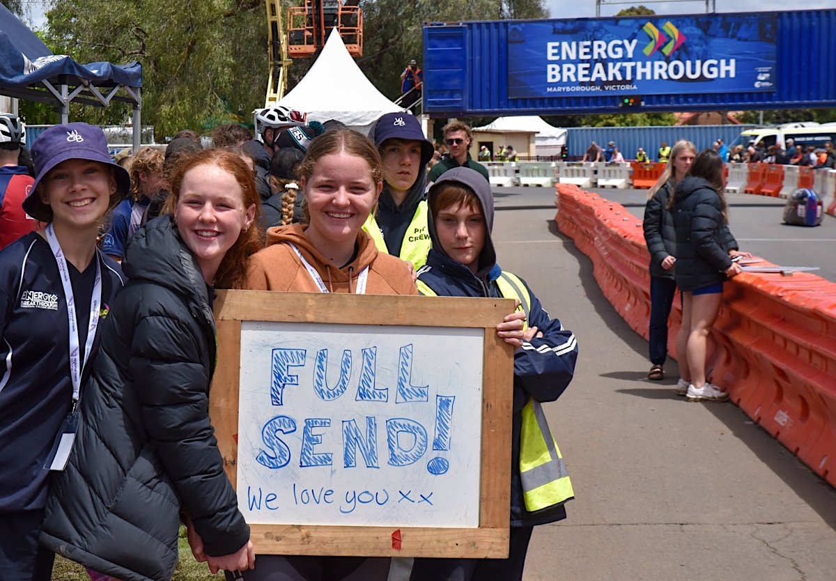Students participate in the Human Powered Vehicles (HPV) and Electric Vehicles trial at the Energy Breakthrough - Maryborough, Victoria.